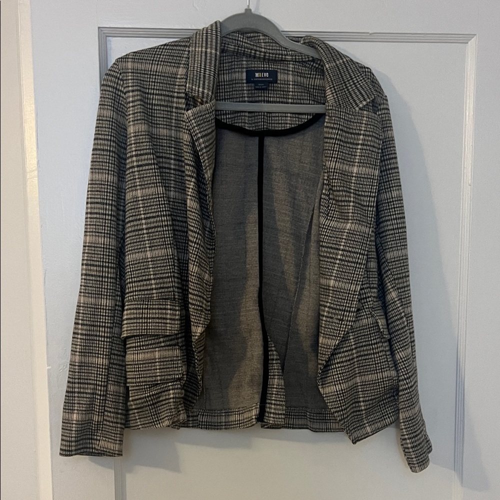 Maeve by Anthropologie Plaid Blazer Brown, Tan, Black